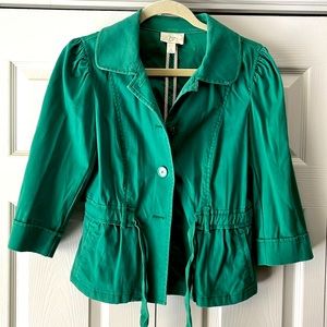 Kelly green Loft short jacket.
